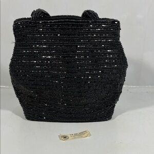Elegant Black Beaded Women's Bag